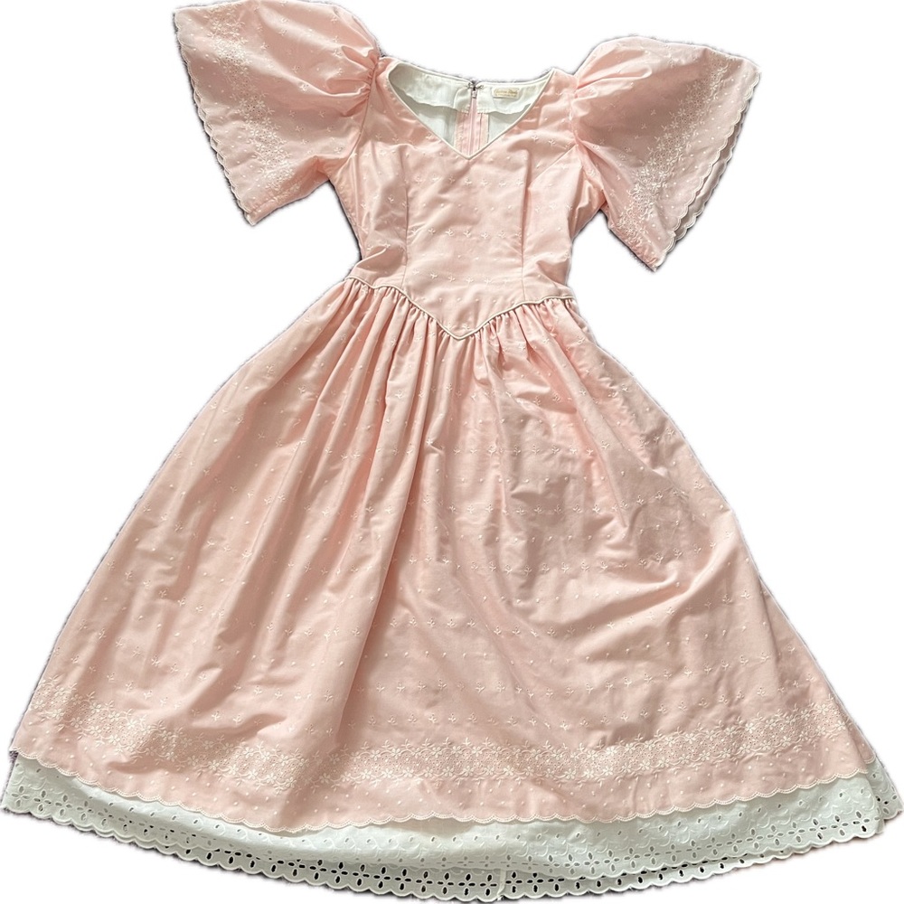 Vintage Pink Puff Sleeve Dress